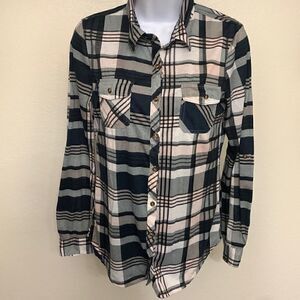 PASSPORT, long sleeve, button down,  small, plaid, great condition